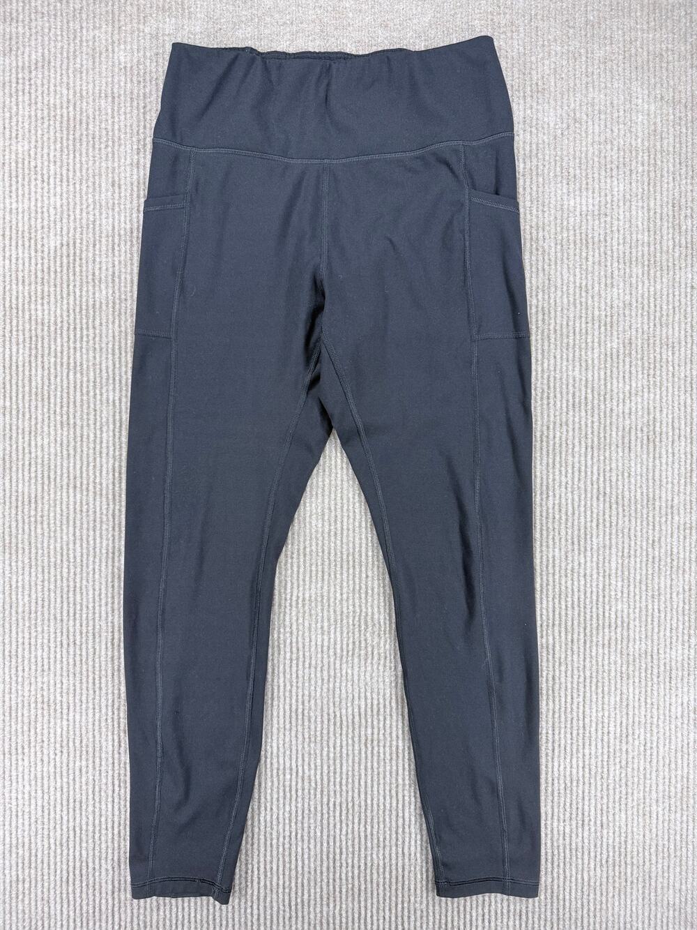 Reebok Black High Waisted Leggings with Side Pockets Size Large